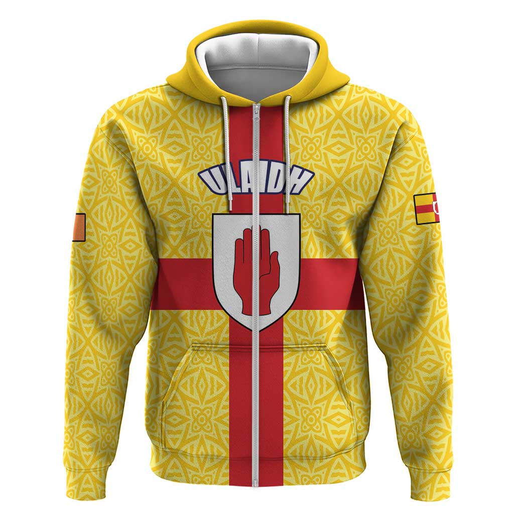 Personalized Ireland Ulster Hoodie Ulaidh Flag With Celtic Patern LT17