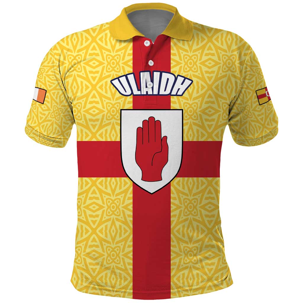 Personalized Ireland Ulster Polo Shirt Ulaidh Flag With Celtic Patern LT17