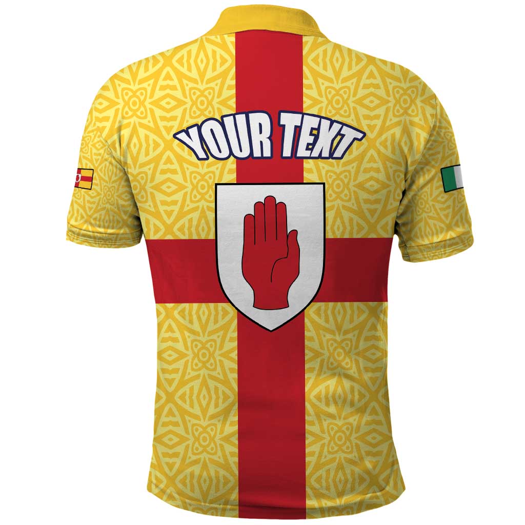 Personalized Ireland Ulster Polo Shirt Ulaidh Flag With Celtic Patern LT17