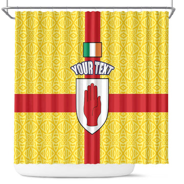Personalized Ireland Ulster Shower Curtain Ulaidh Flag With Celtic Patern LT17