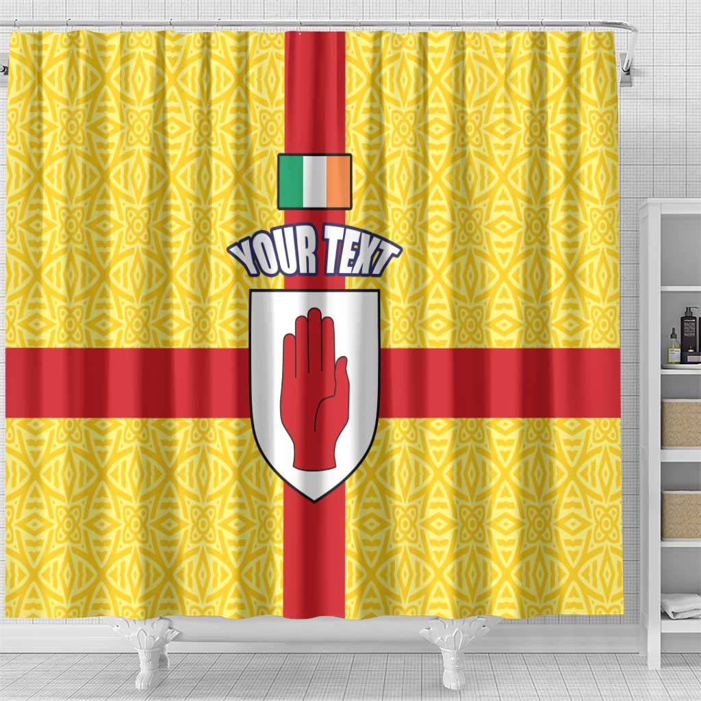 Personalized Ireland Ulster Shower Curtain Ulaidh Flag With Celtic Patern LT17