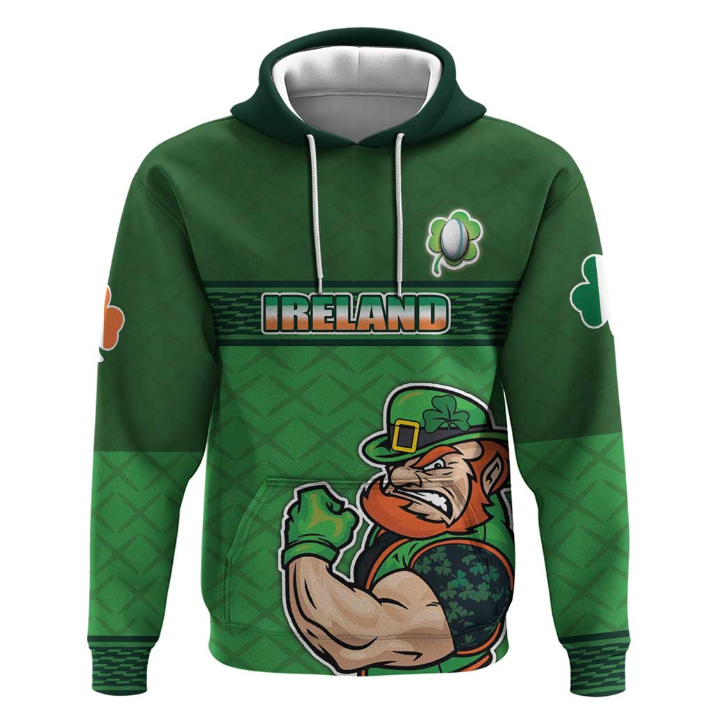 Custom Ireland Rugby with Celtic Pattern Hoodie Shamrock Go Champions LT17
