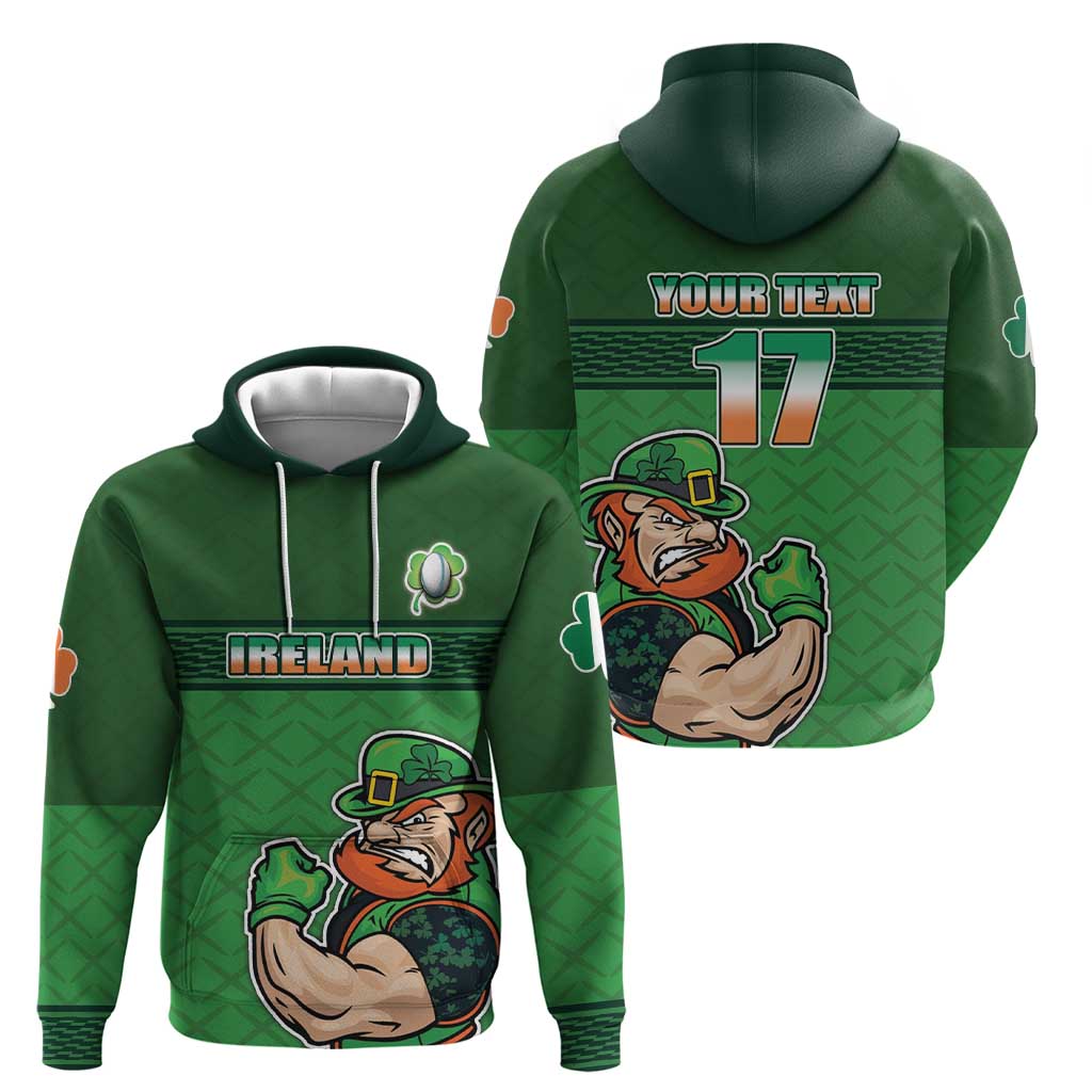 Custom Ireland Rugby with Celtic Pattern Hoodie Shamrock Go Champions LT17