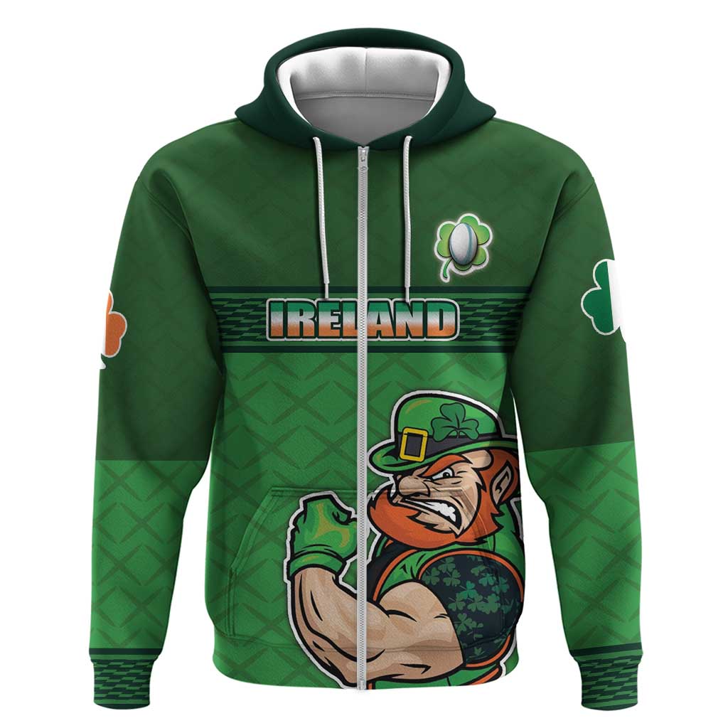 Custom Ireland Rugby with Celtic Pattern Hoodie Shamrock Go Champions LT17