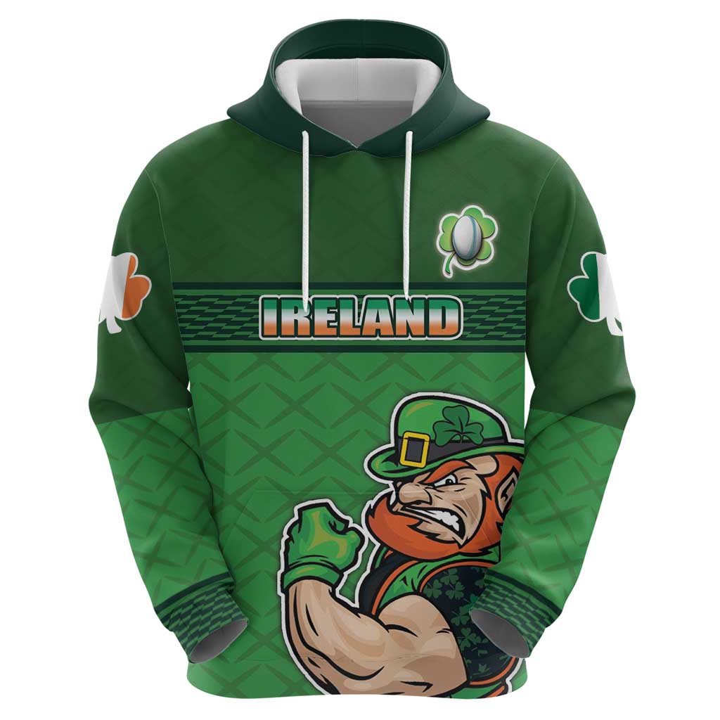 Custom Ireland Rugby with Celtic Pattern Hoodie Shamrock Go Champions LT17
