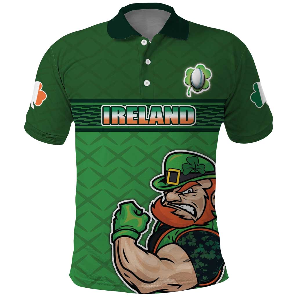 Custom Ireland Rugby with Celtic Pattern Polo Shirt Shamrock Go Champions LT17