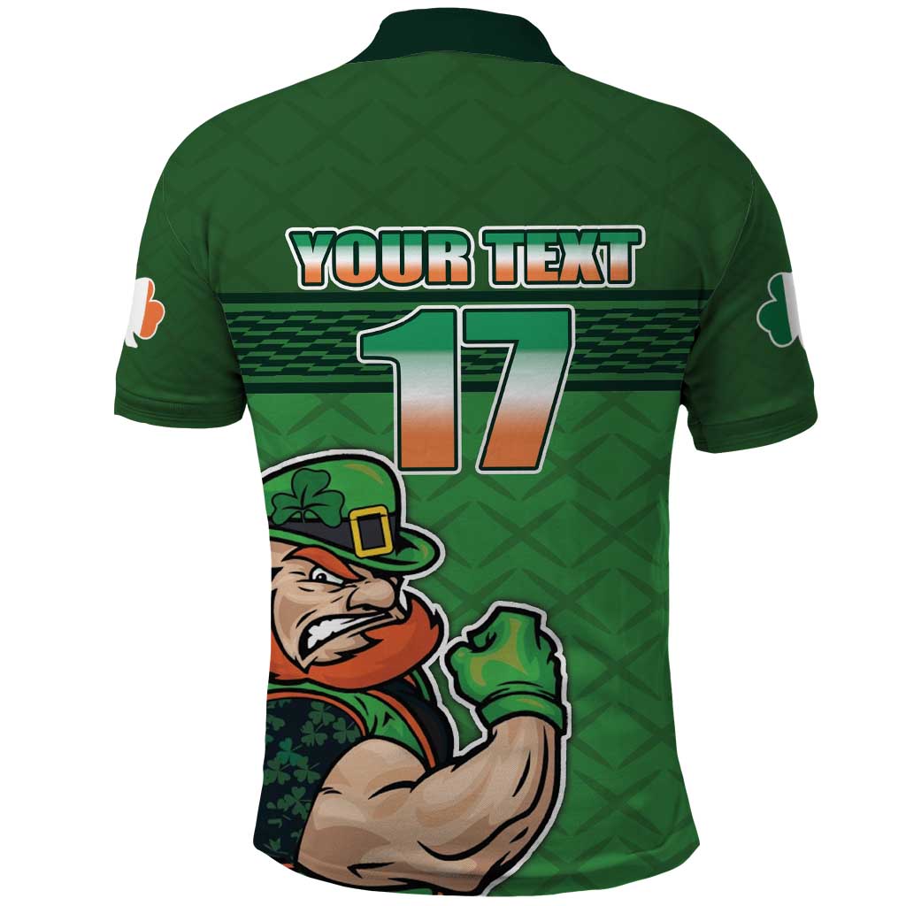 Custom Ireland Rugby with Celtic Pattern Polo Shirt Shamrock Go Champions LT17