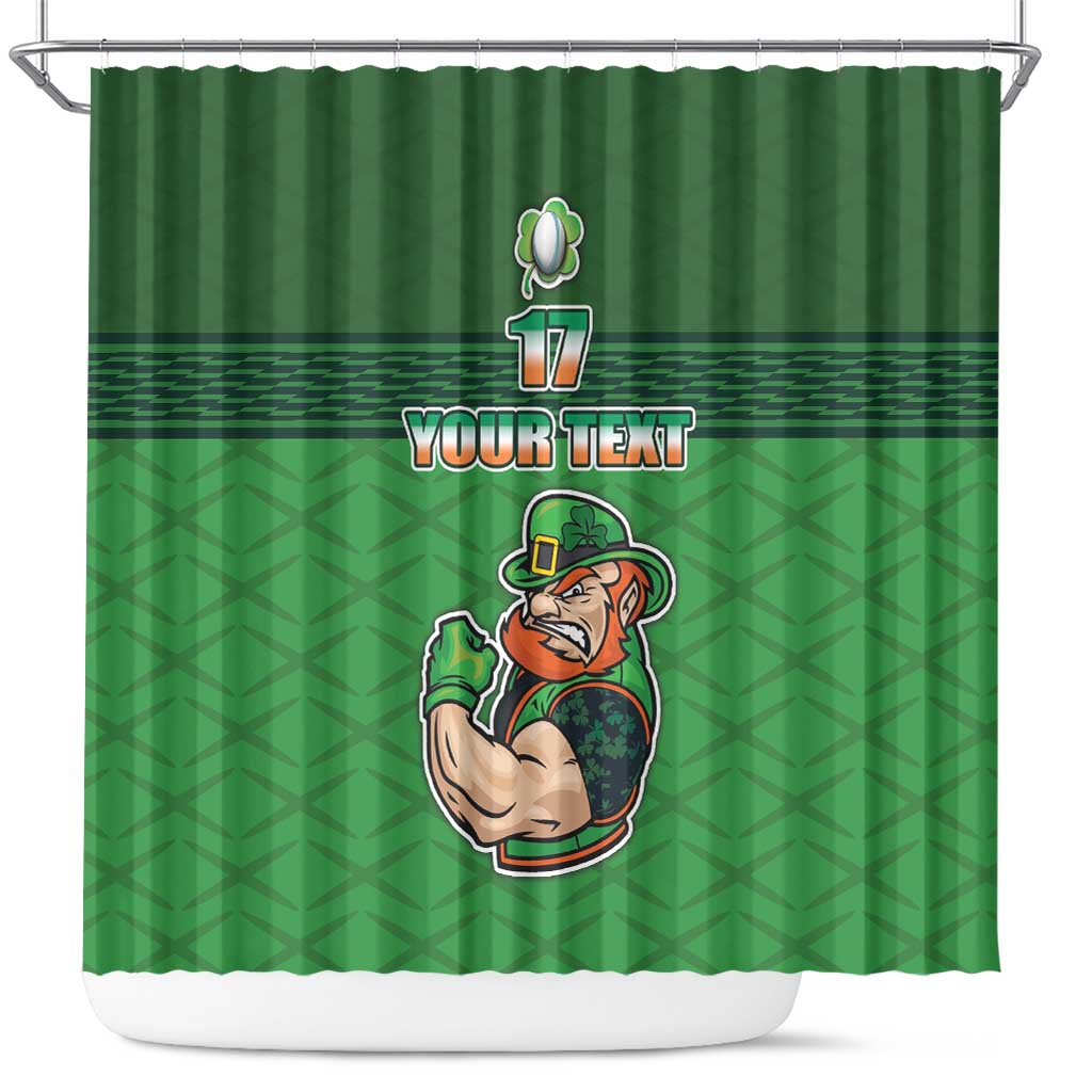 Custom Ireland Rugby with Celtic Pattern Shower Curtain Shamrock Go Champions LT17