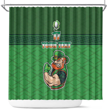 Custom Ireland Rugby with Celtic Pattern Shower Curtain Shamrock Go Champions LT17