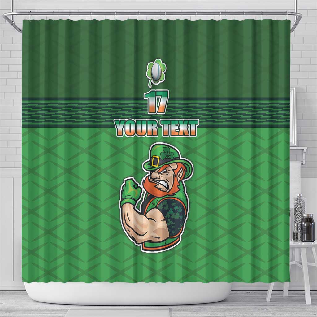 Custom Ireland Rugby with Celtic Pattern Shower Curtain Shamrock Go Champions LT17