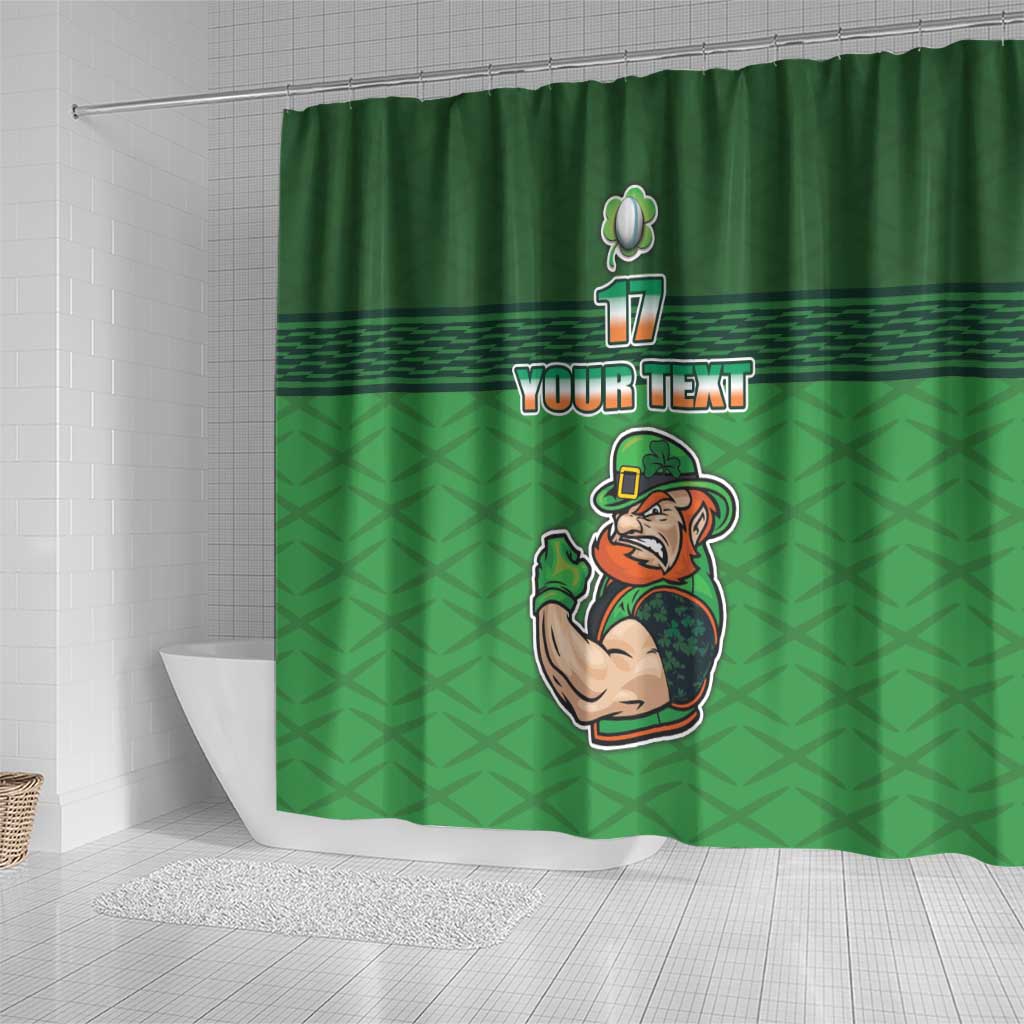 Custom Ireland Rugby with Celtic Pattern Shower Curtain Shamrock Go Champions LT17