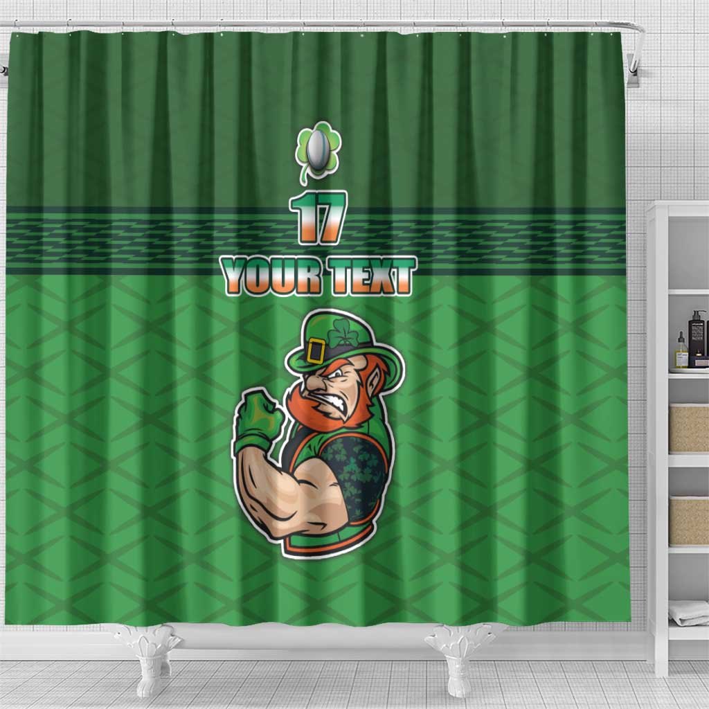 Custom Ireland Rugby with Celtic Pattern Shower Curtain Shamrock Go Champions LT17