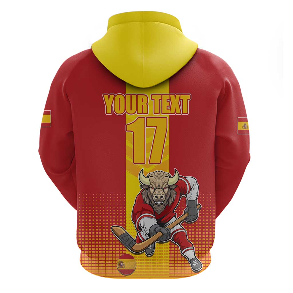 Custom Spain Field Hockey Hoodie Sporty Style with Bull Mascot LT17