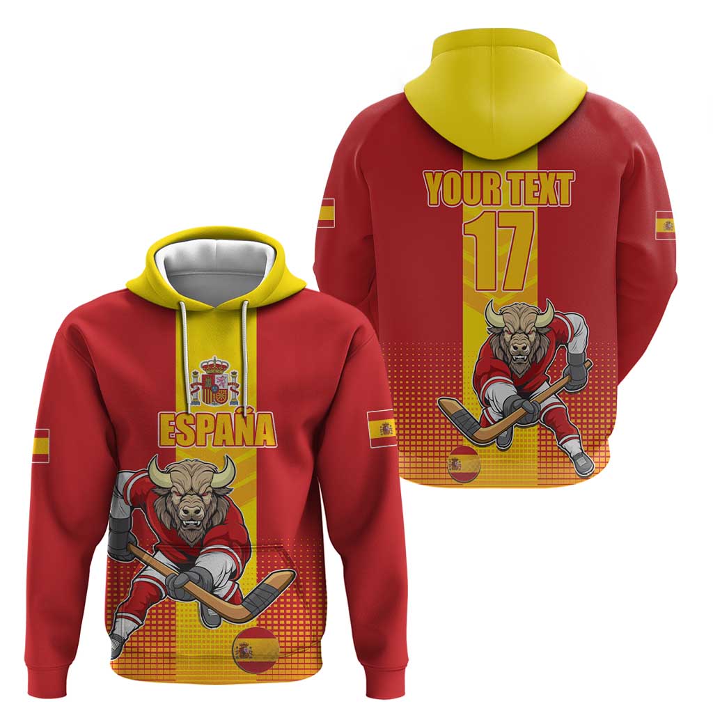 Custom Spain Field Hockey Hoodie Sporty Style with Bull Mascot LT17
