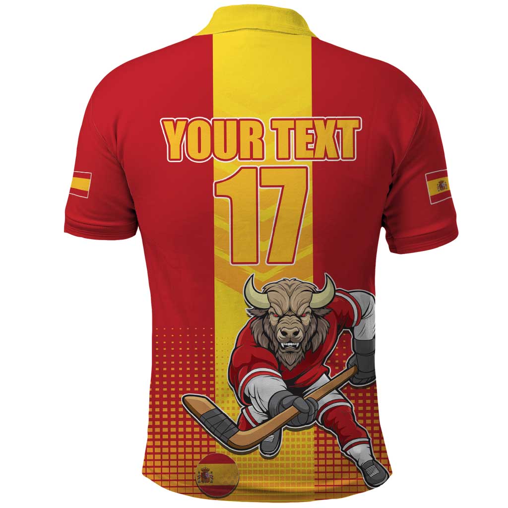 Custom Spain Field Hockey Polo Shirt Sporty Style with Bull Mascot LT17