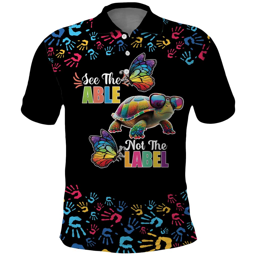 Autism Awareness Month Neurodiversity Polo Shirt 2nd April See The Able Not The Label LT17
