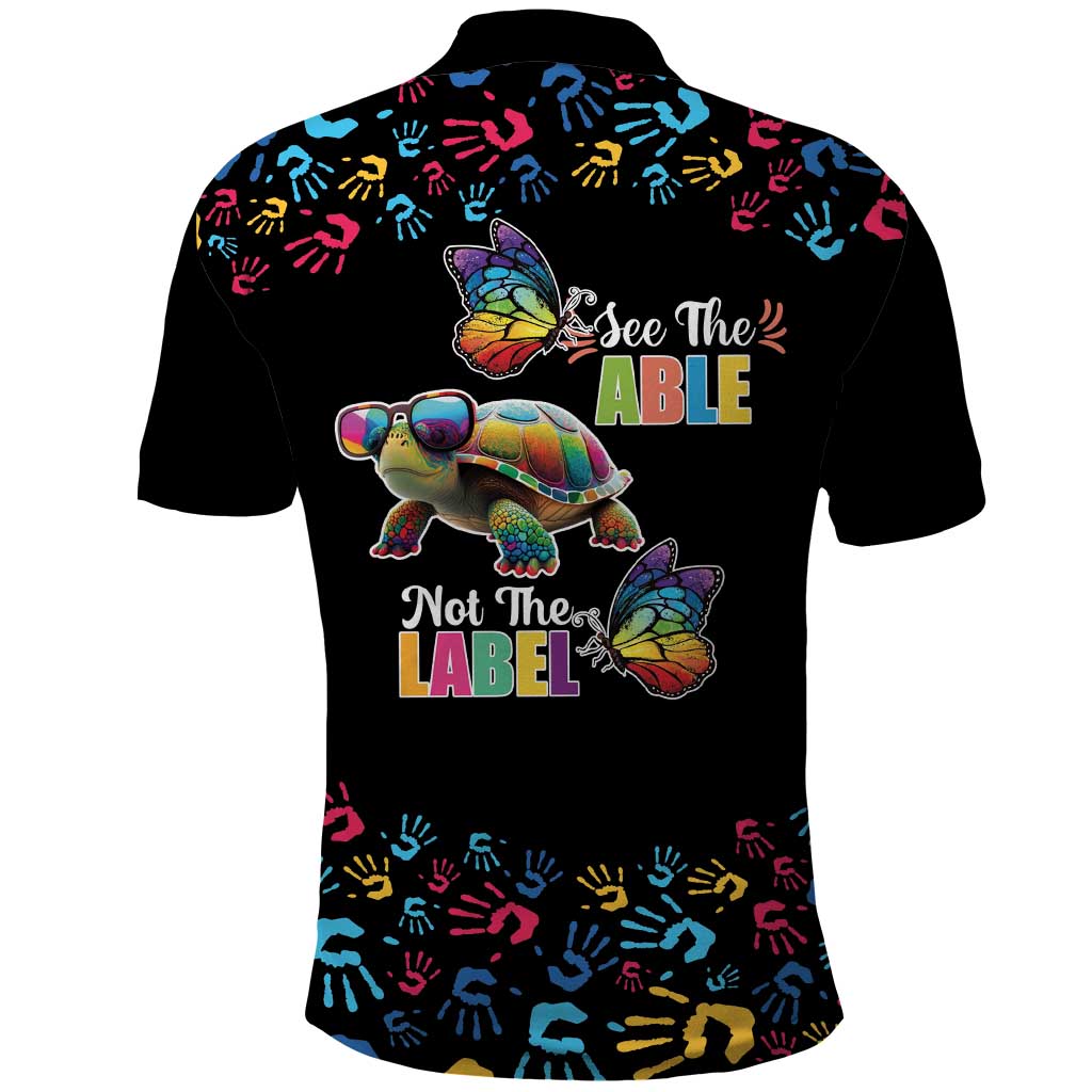 Autism Awareness Month Neurodiversity Polo Shirt 2nd April See The Able Not The Label LT17