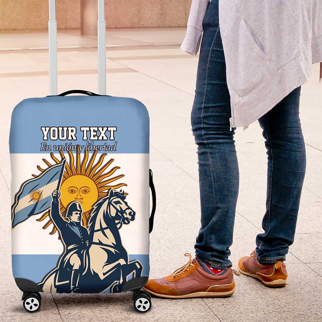 Personalized Argentina Flag Day 20th June Luggage Cover Manuel Belgrano LT17