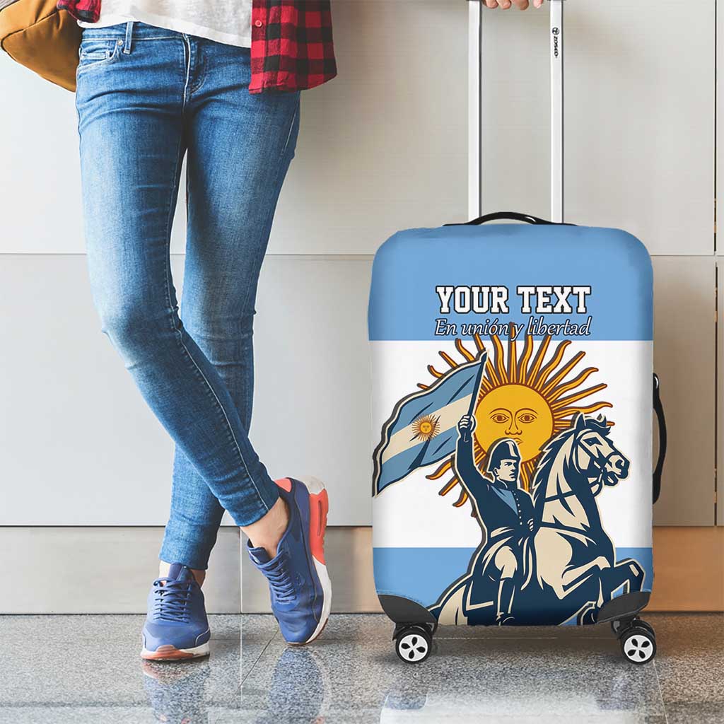 Personalized Argentina Flag Day 20th June Luggage Cover Manuel Belgrano LT17