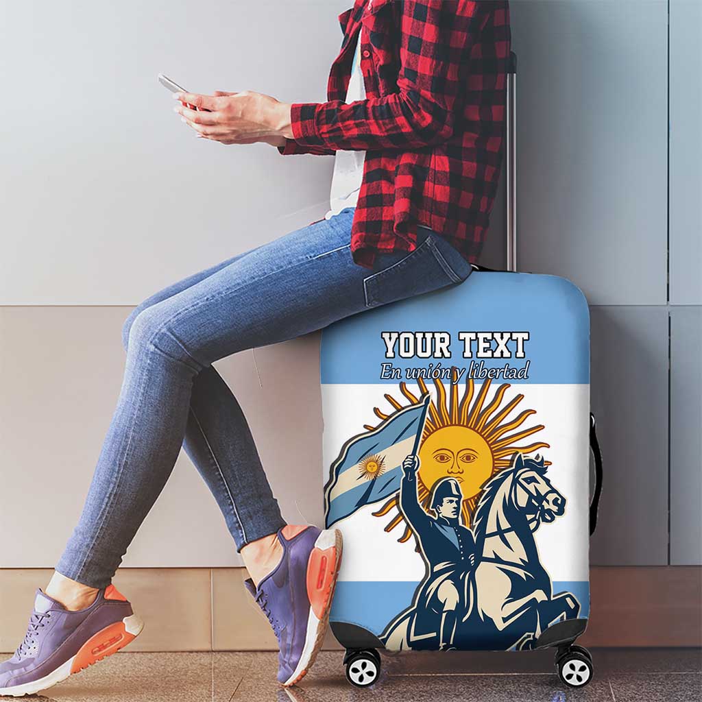 Personalized Argentina Flag Day 20th June Luggage Cover Manuel Belgrano LT17