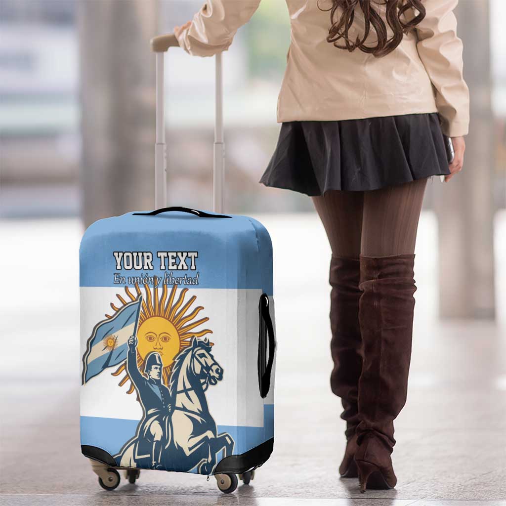 Personalized Argentina Flag Day 20th June Luggage Cover Manuel Belgrano LT17