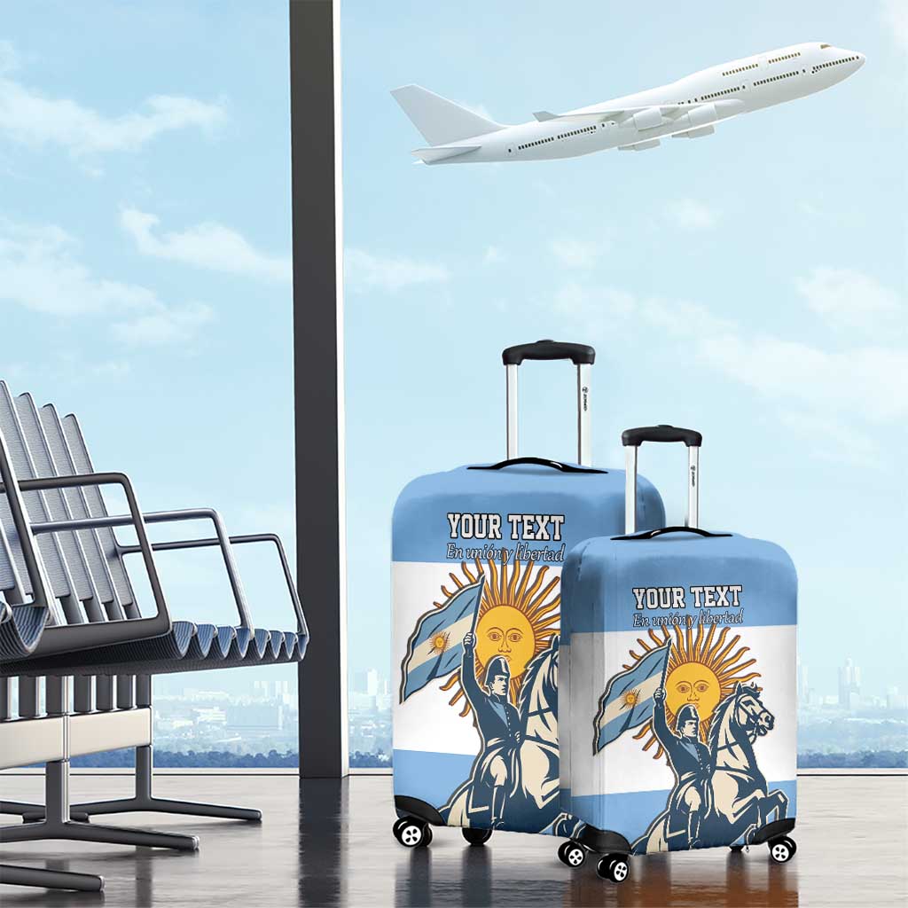 Personalized Argentina Flag Day 20th June Luggage Cover Manuel Belgrano LT17
