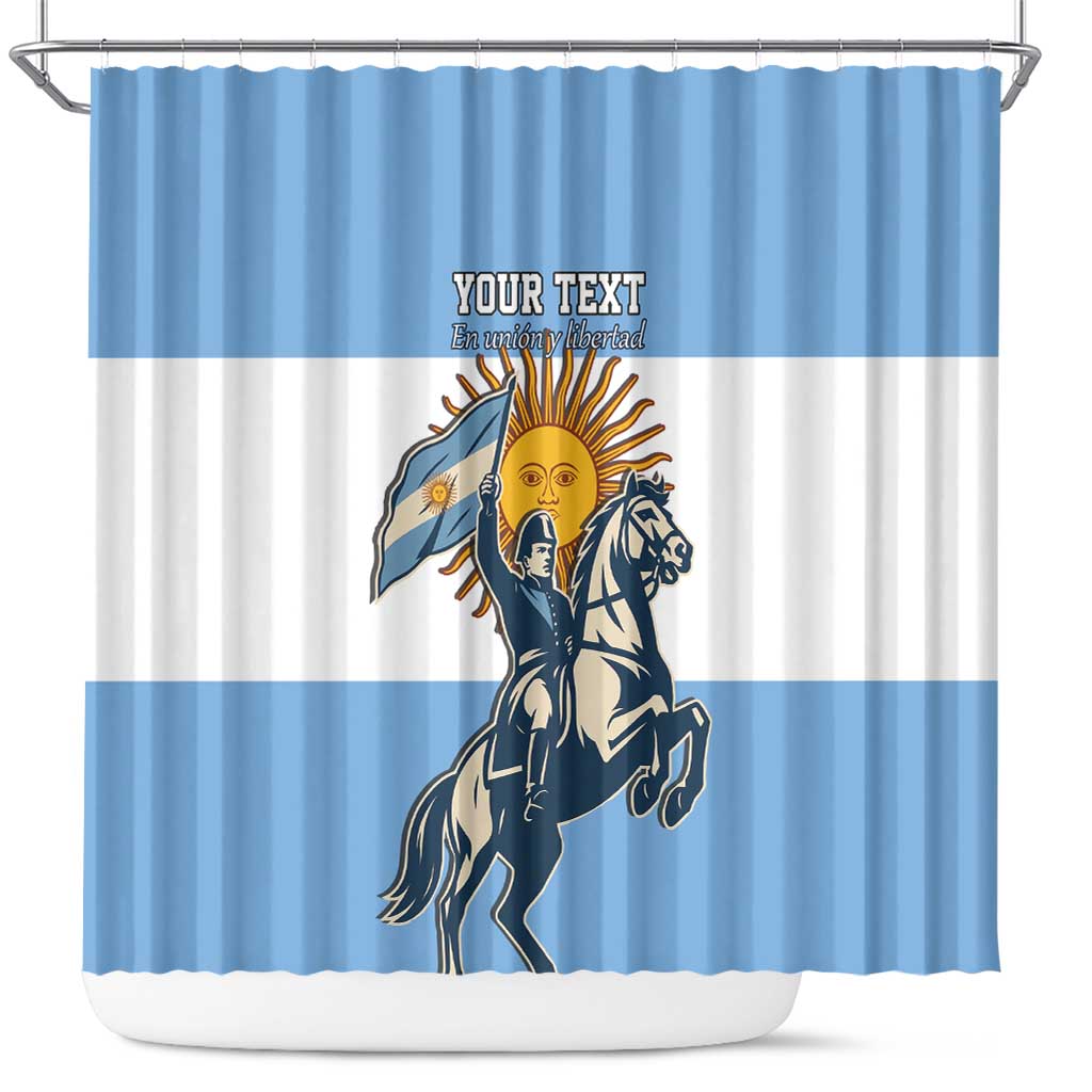 Personalized Argentina Flag Day 20th June Shower Curtain Manuel Belgrano LT17