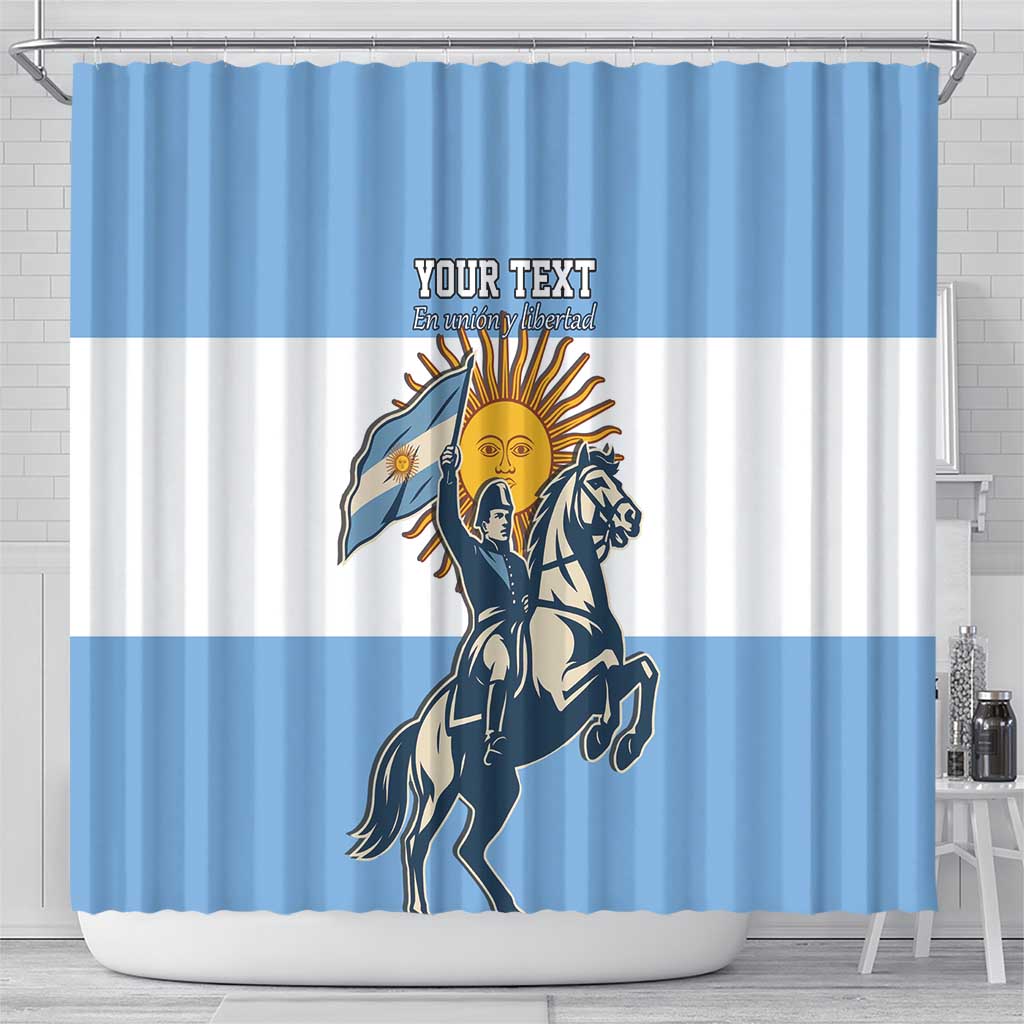 Personalized Argentina Flag Day 20th June Shower Curtain Manuel Belgrano LT17