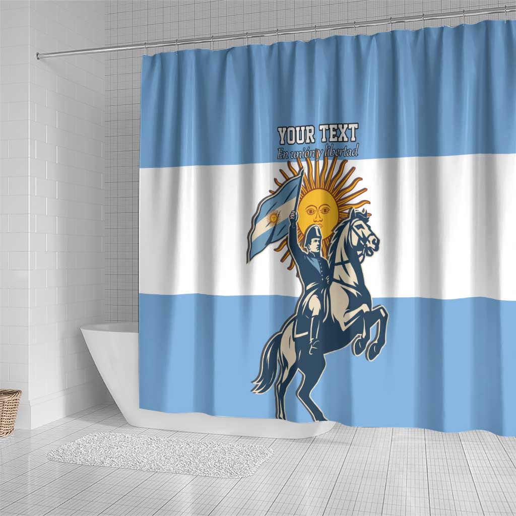 Personalized Argentina Flag Day 20th June Shower Curtain Manuel Belgrano LT17
