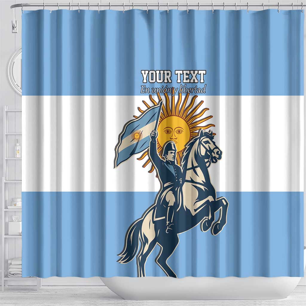 Personalized Argentina Flag Day 20th June Shower Curtain Manuel Belgrano LT17