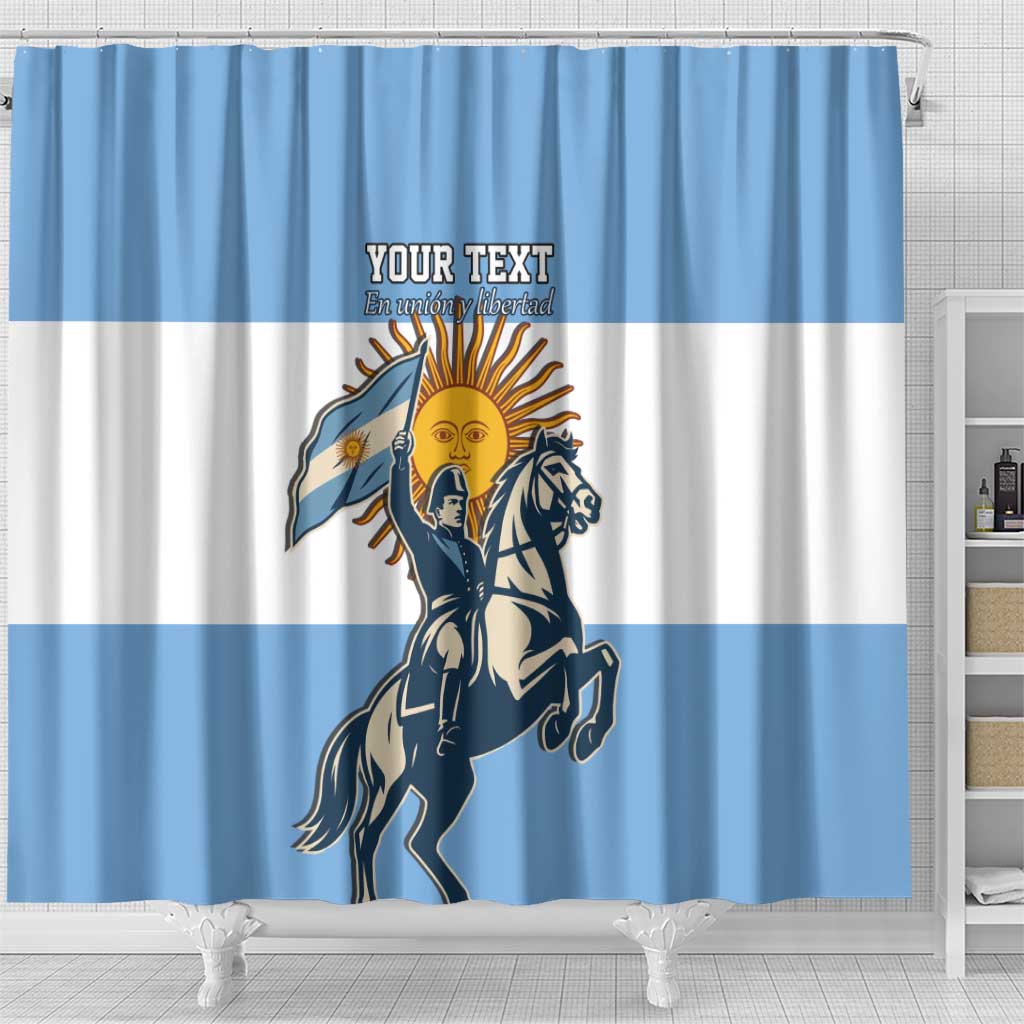 Personalized Argentina Flag Day 20th June Shower Curtain Manuel Belgrano LT17