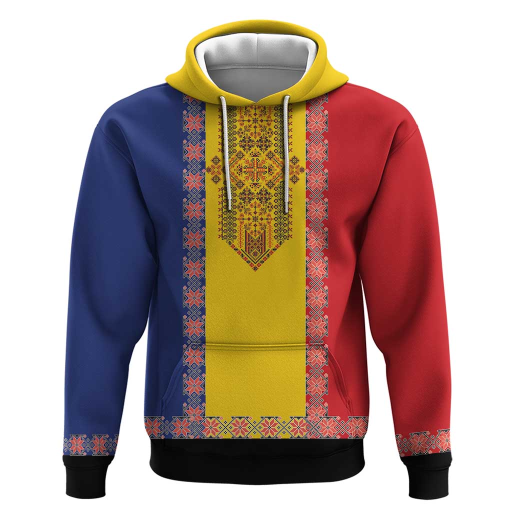 Romania National Flag Day 26th June Hoodie Red Traditional Embroidery Patterns LT17