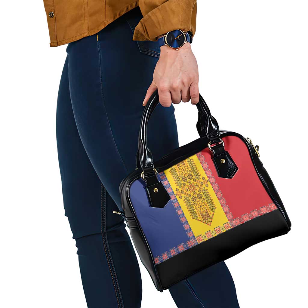 Romania National Flag Day 26th June Shoulder Handbag Red Traditional Embroidery Patterns LT17