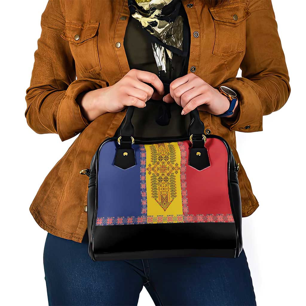 Romania National Flag Day 26th June Shoulder Handbag Red Traditional Embroidery Patterns LT17