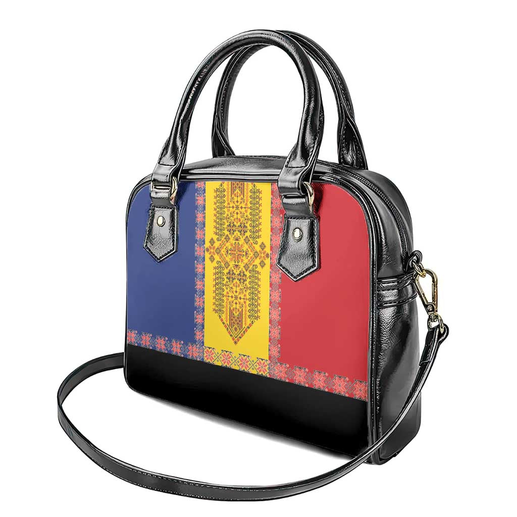 Romania National Flag Day 26th June Shoulder Handbag Red Traditional Embroidery Patterns LT17