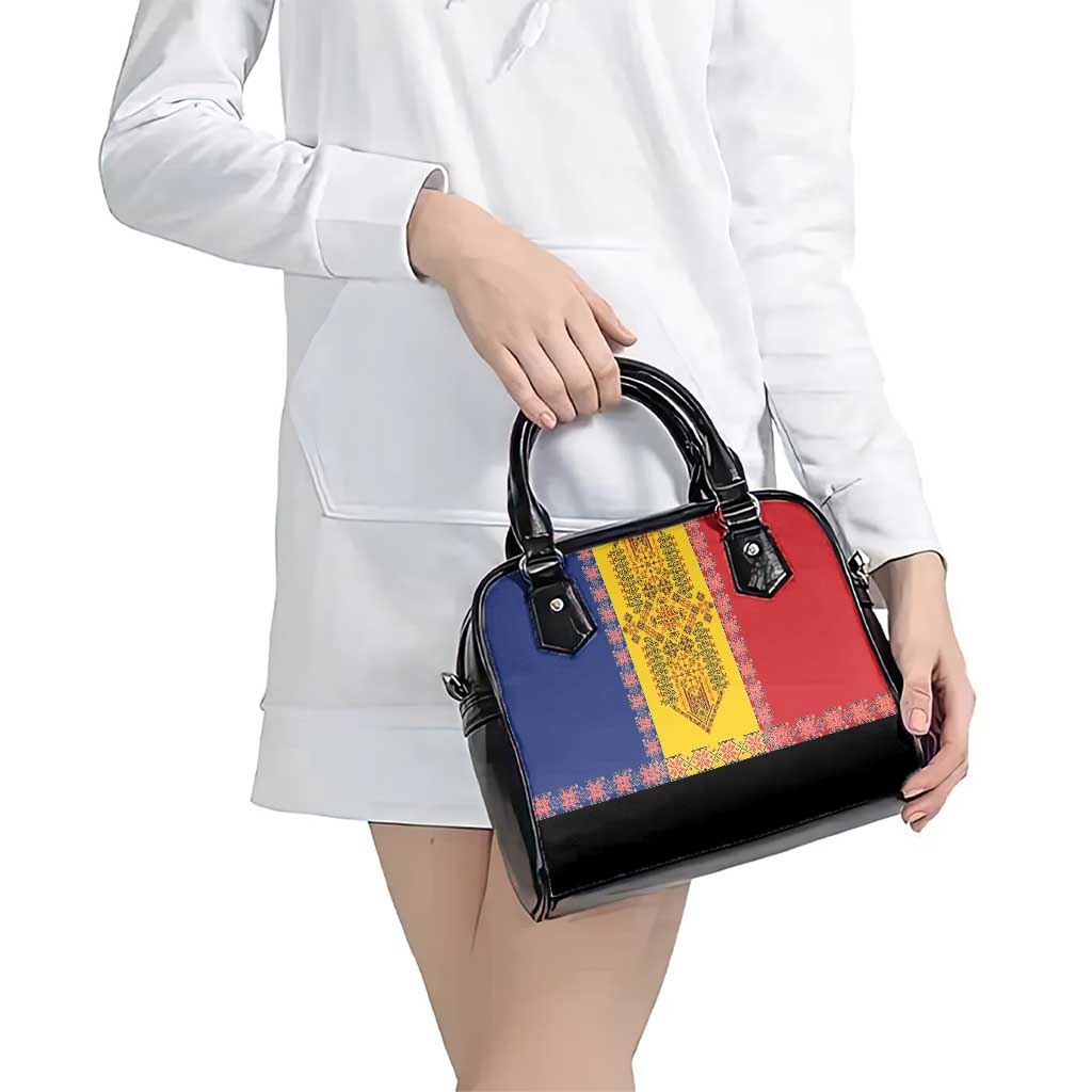 Romania National Flag Day 26th June Shoulder Handbag Red Traditional Embroidery Patterns LT17