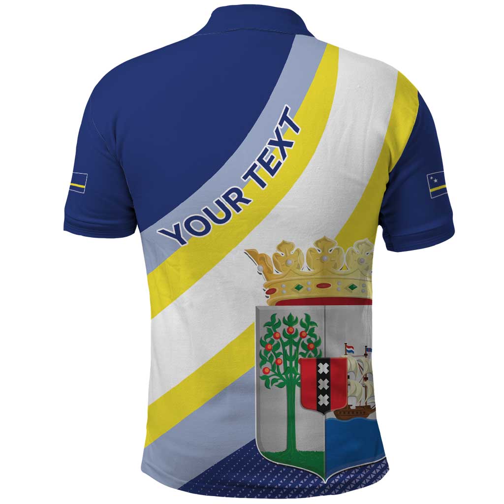 Personalized Curacao Coat of Arms Polo Shirt Map Flag Style LT17