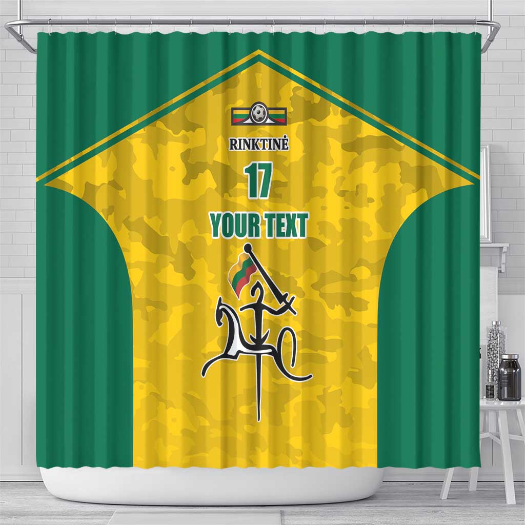Republic of Lithuania Football Shower Curtain Sporty Style LT17