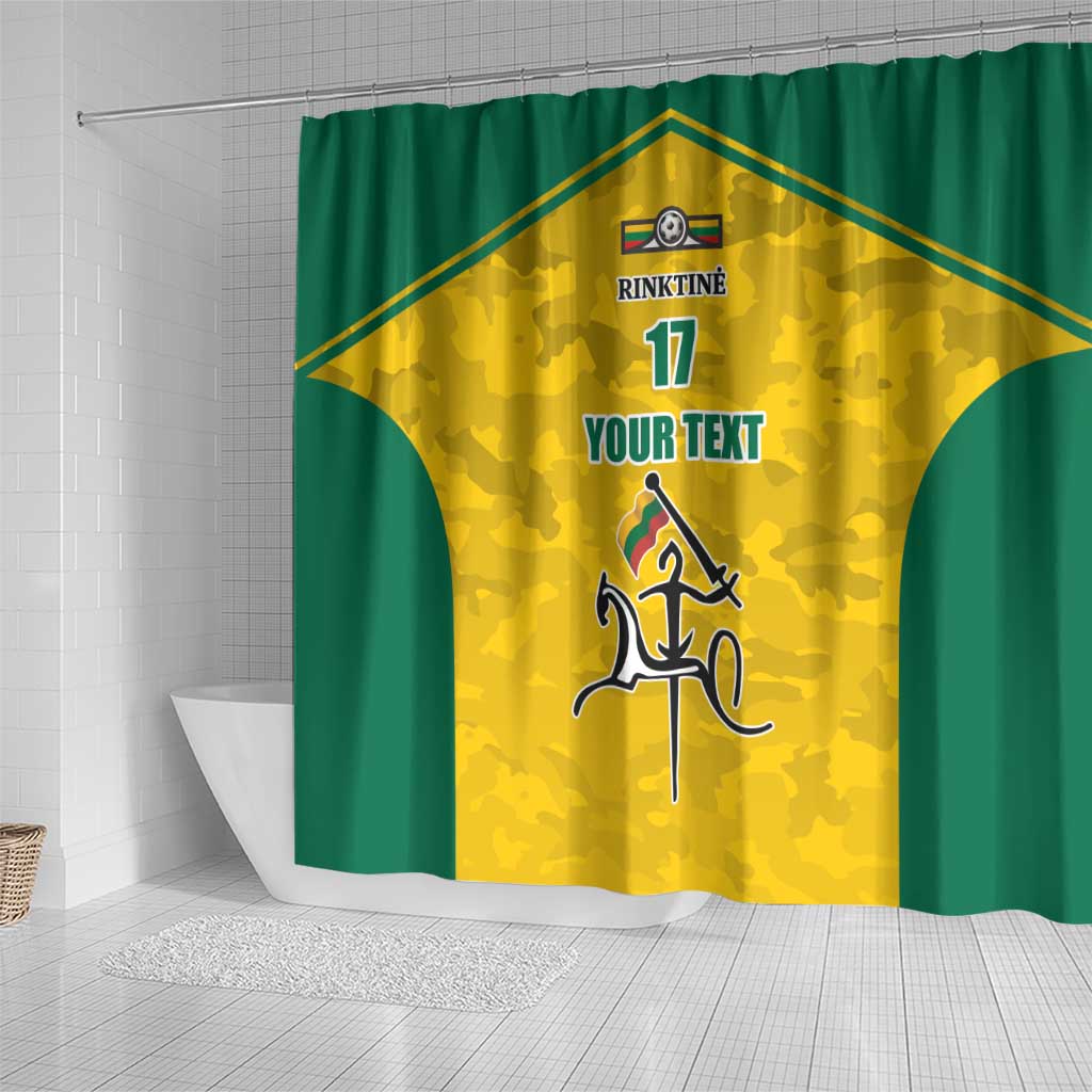 Republic of Lithuania Football Shower Curtain Sporty Style LT17