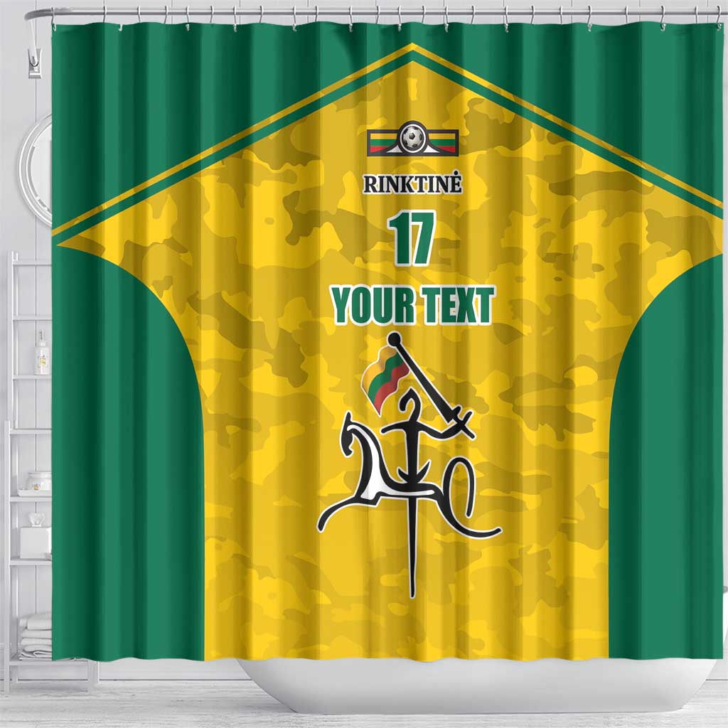 Republic of Lithuania Football Shower Curtain Sporty Style LT17