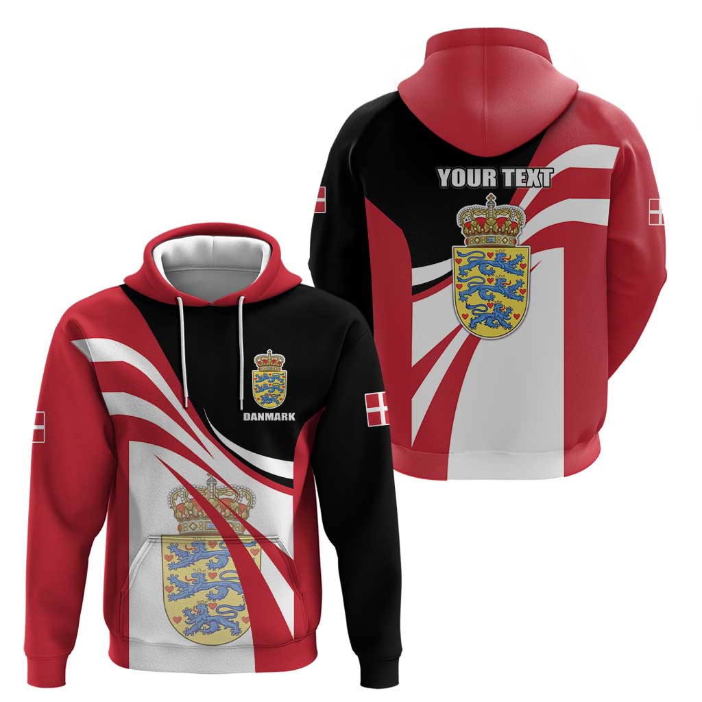 Personalized Danmark Coat of Arms Hoodie Denmark Three Pale Blue Lions LT17