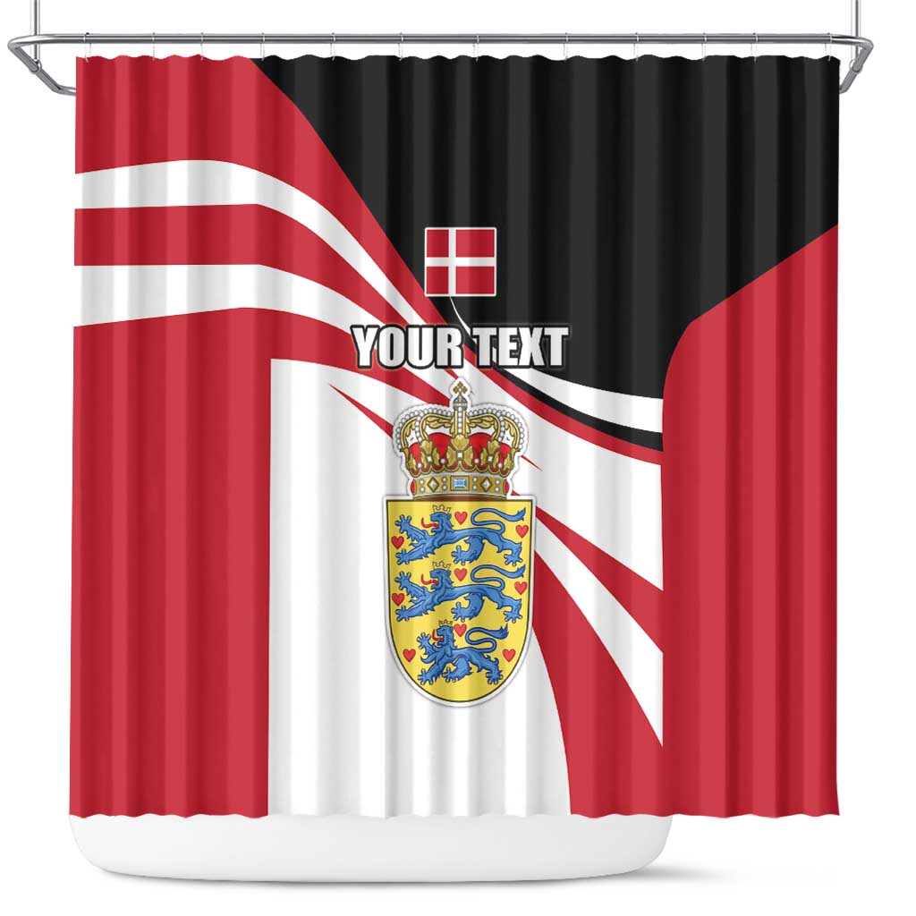 Personalized Danmark Coat of Arms Shower Curtain Denmark Three Pale Blue Lions LT17