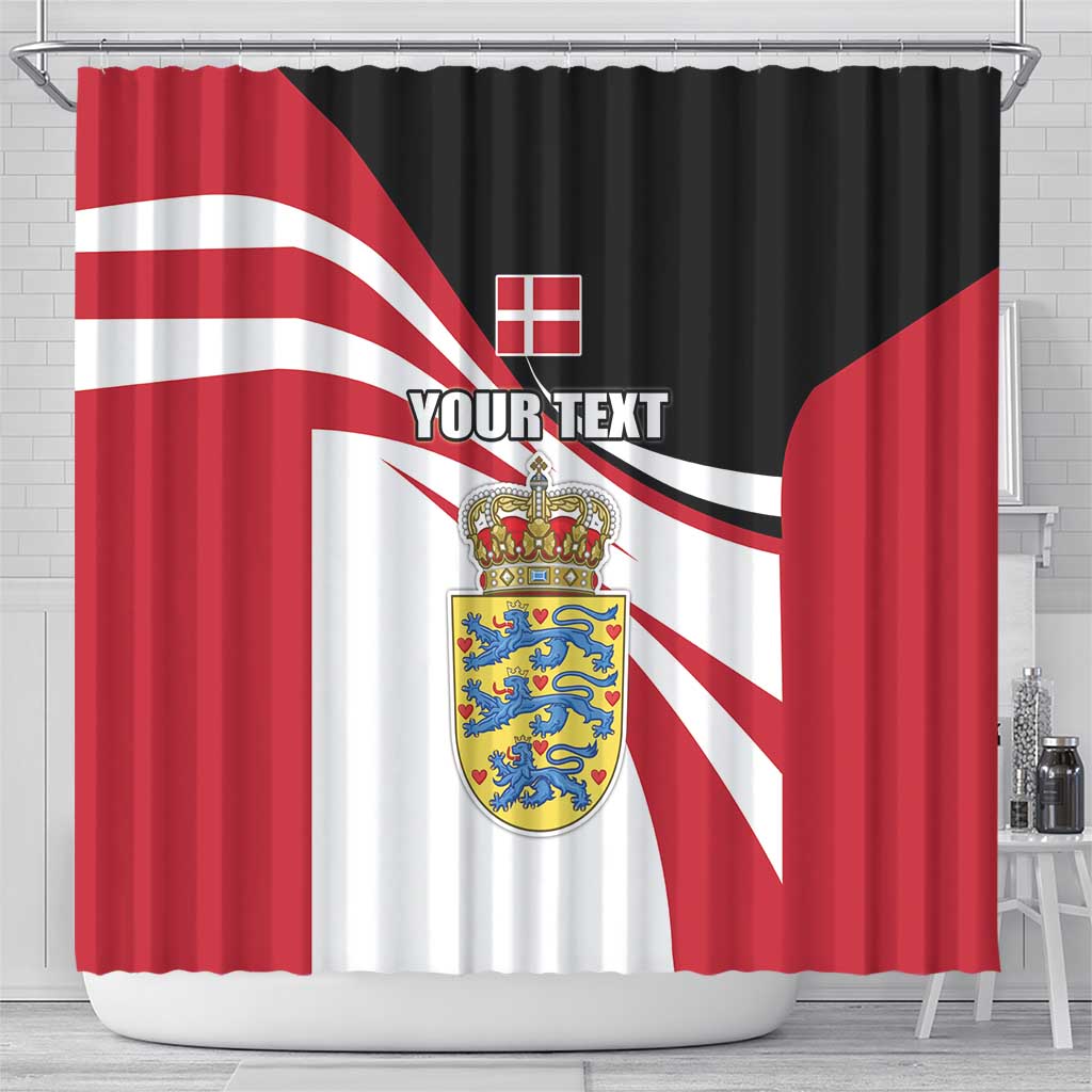 Personalized Danmark Coat of Arms Shower Curtain Denmark Three Pale Blue Lions LT17