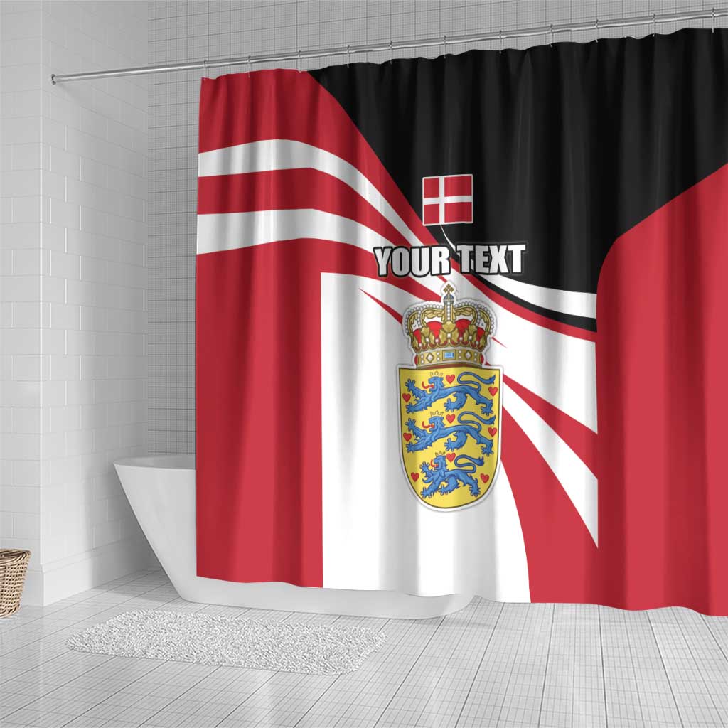 Personalized Danmark Coat of Arms Shower Curtain Denmark Three Pale Blue Lions LT17
