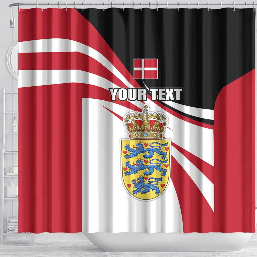 Personalized Danmark Coat of Arms Shower Curtain Denmark Three Pale Blue Lions LT17