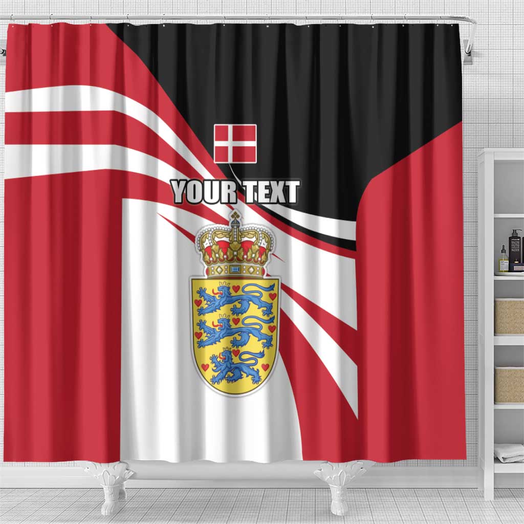 Personalized Danmark Coat of Arms Shower Curtain Denmark Three Pale Blue Lions LT17