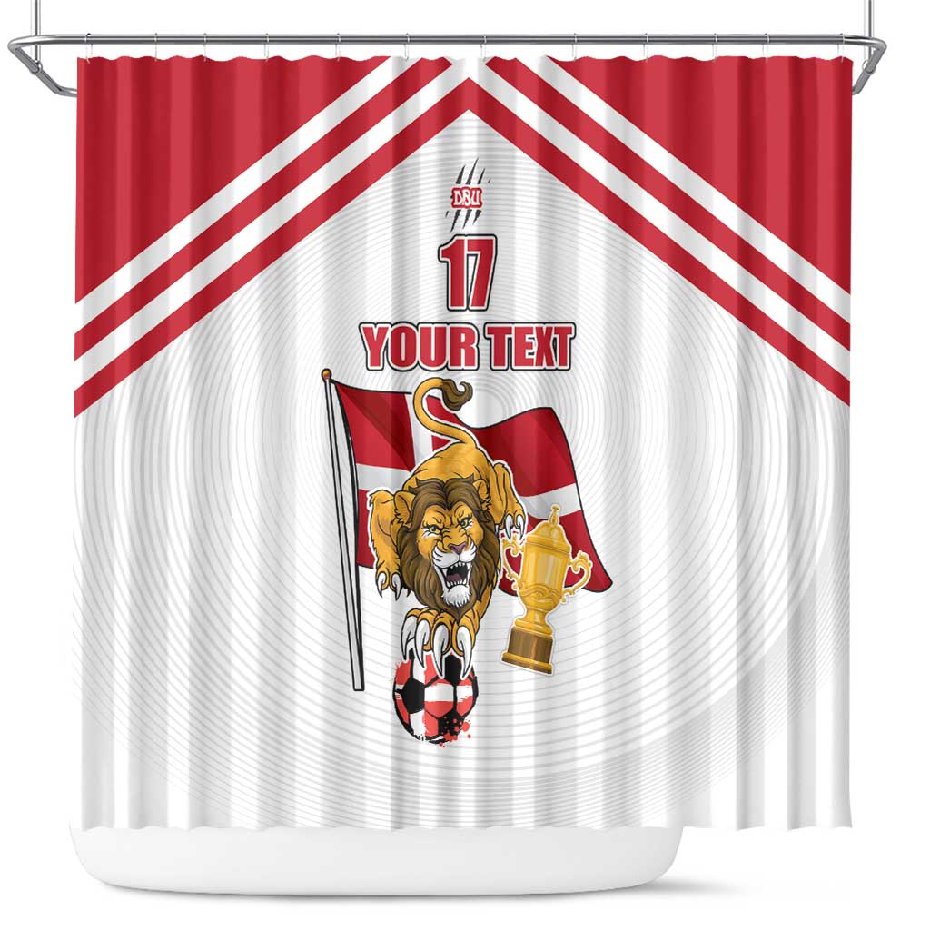 Custom Danmark Football Go Champions Shower Curtain Denmark Sporty Style LT17