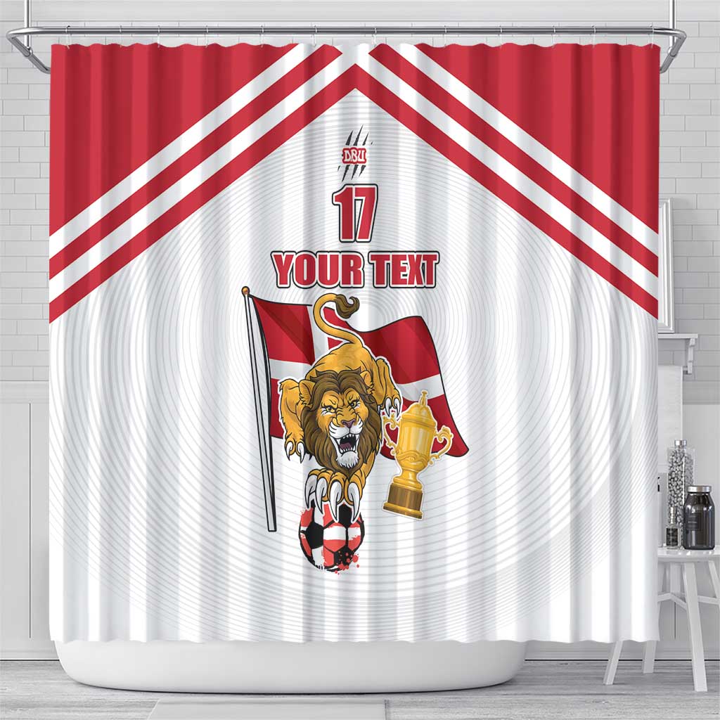 Custom Danmark Football Go Champions Shower Curtain Denmark Sporty Style LT17