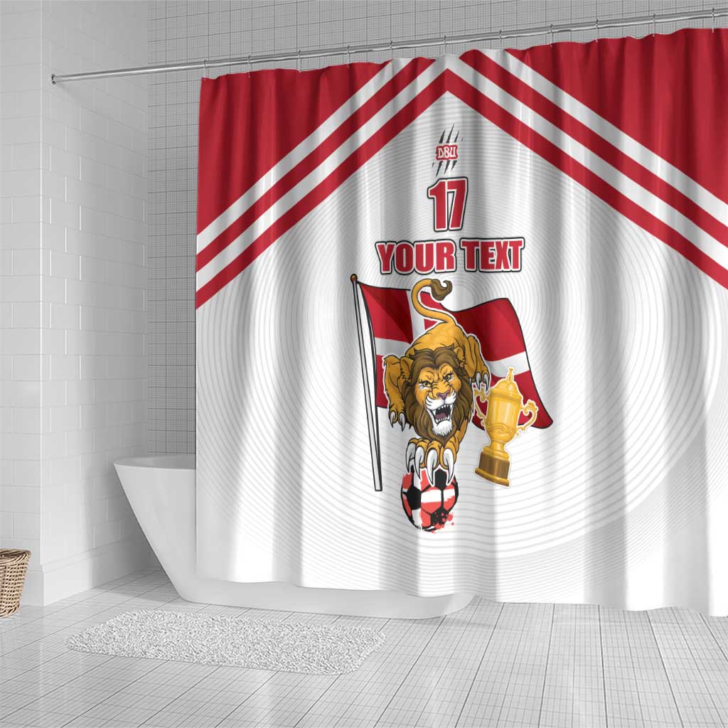 Custom Danmark Football Go Champions Shower Curtain Denmark Sporty Style LT17
