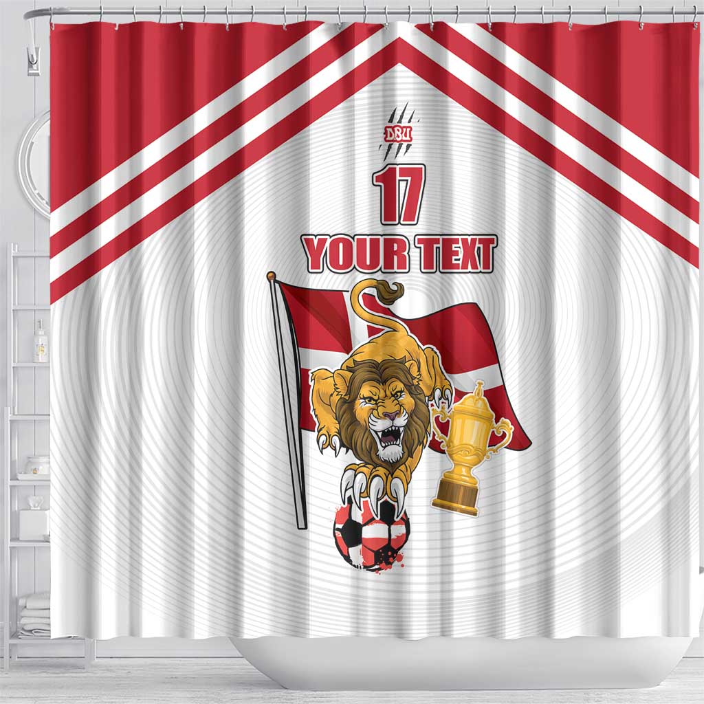 Custom Danmark Football Go Champions Shower Curtain Denmark Sporty Style LT17